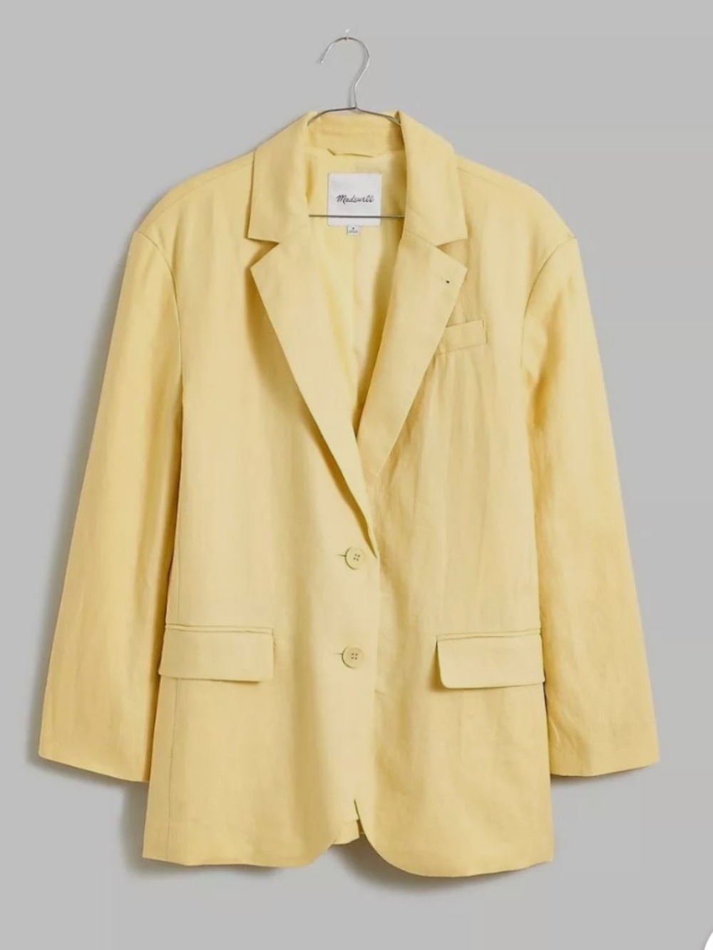 Madewell The Oversized Blazer in 100% Linen Yellow Size Large NM123